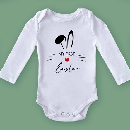 Personalised baby bodysuit with message - First Easter