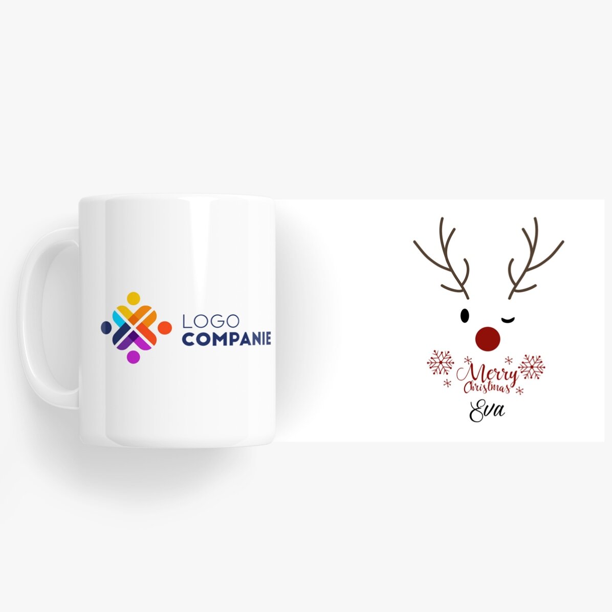 Spersonalizowany kubek z logo – Renifer