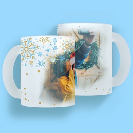 Personalised frosted glass mug with text - Frosted