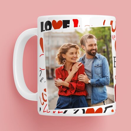 Spersonalizowany kubek z napisem „Love” i zdjęciem