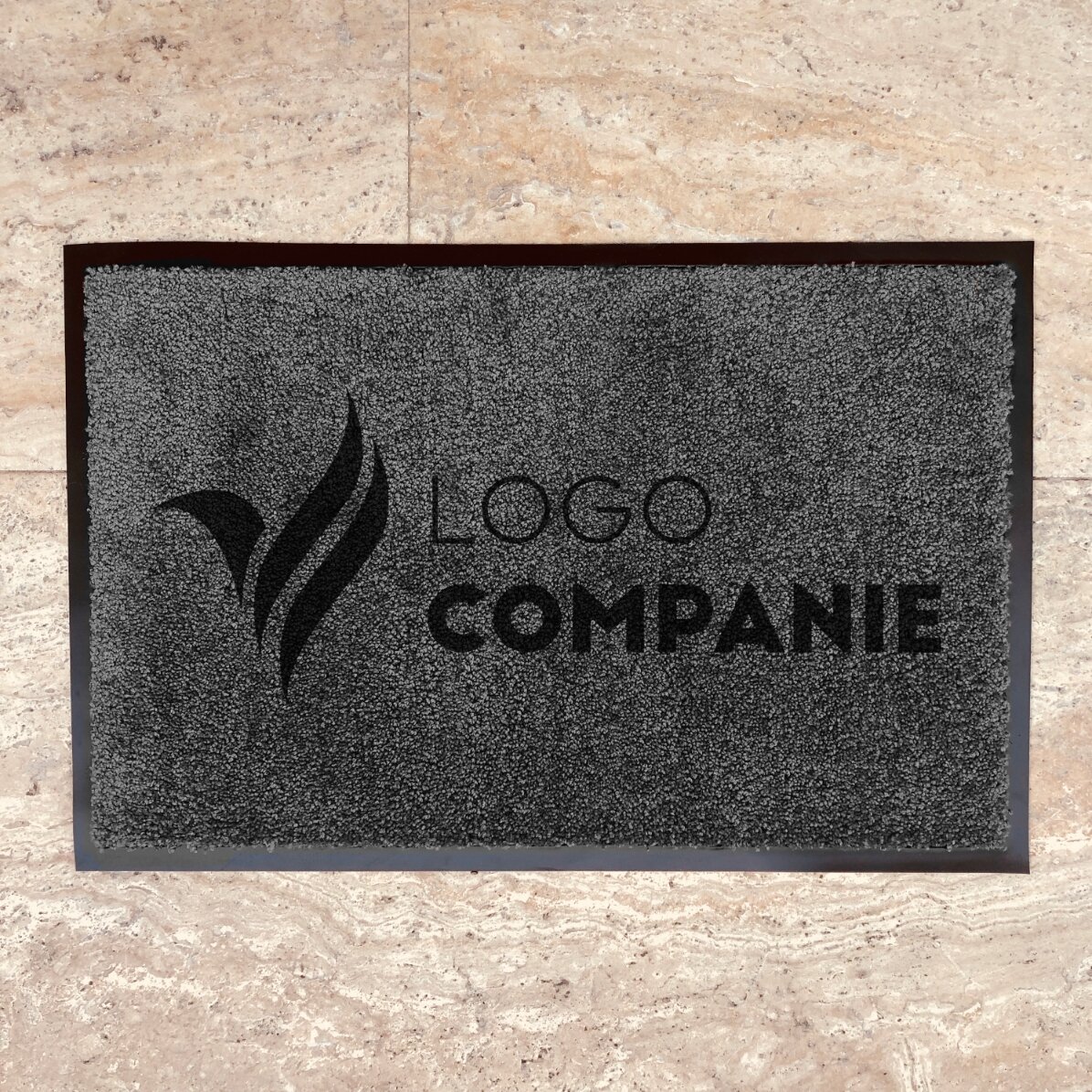 Customised indoor entrance mat with logo - Dark grey