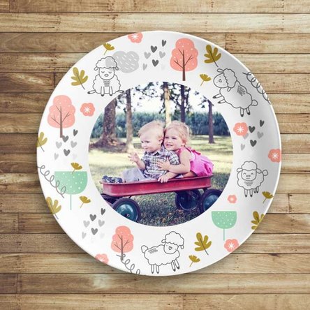 Personalised plate with a photo - Sheep