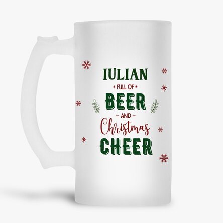 Personalised beer mug with name - Christmas cheer