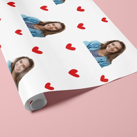 Personalised gift wrapping paper with a photo - Heart