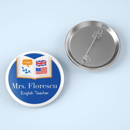 Personalised badge with text - English Teacher