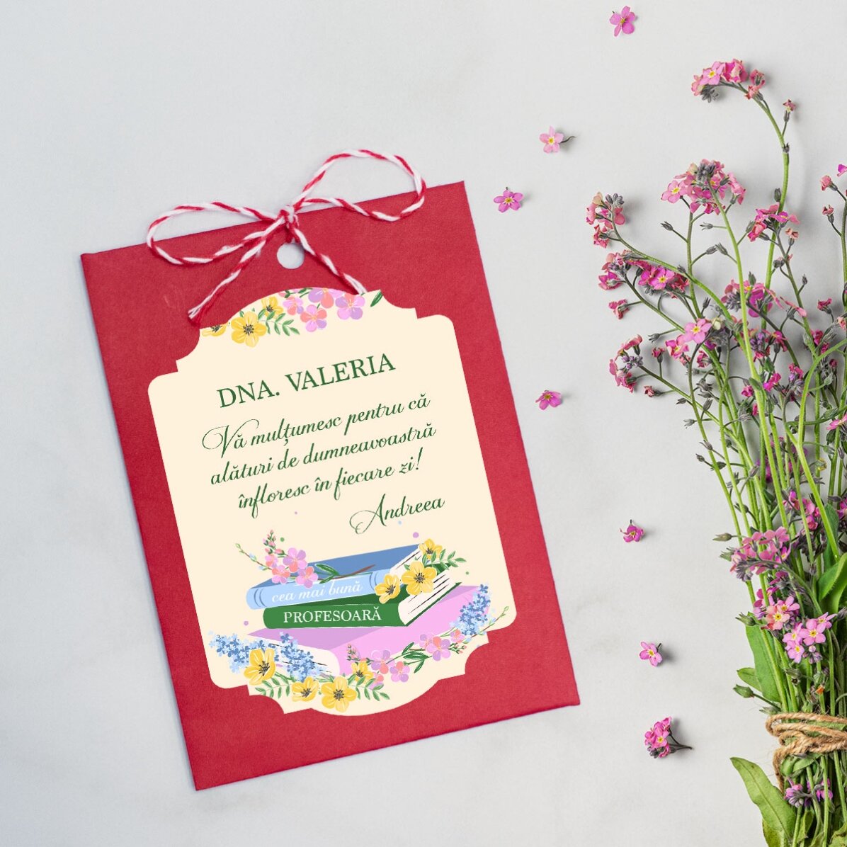 Spersonalizowany martisor do zasadzenia z dedykacją dla nauczycielek