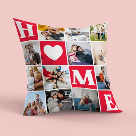 Personalised cushion with 12 photos, large format - Home
