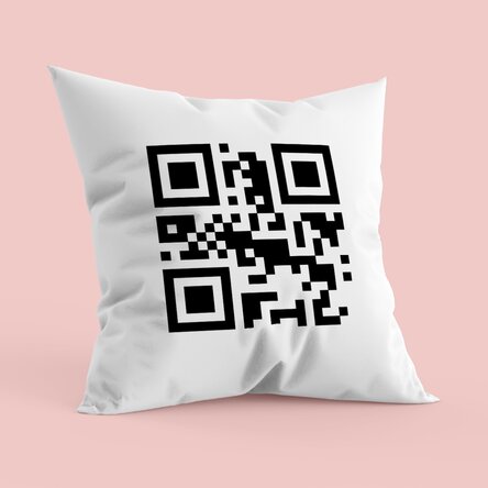 Personalised cushion with QR code
