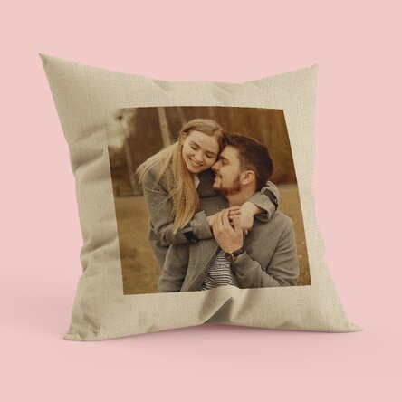 Personalised cushion with a square photo - In