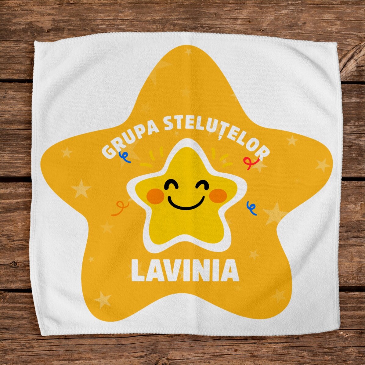 Personalised towel with text - Stars