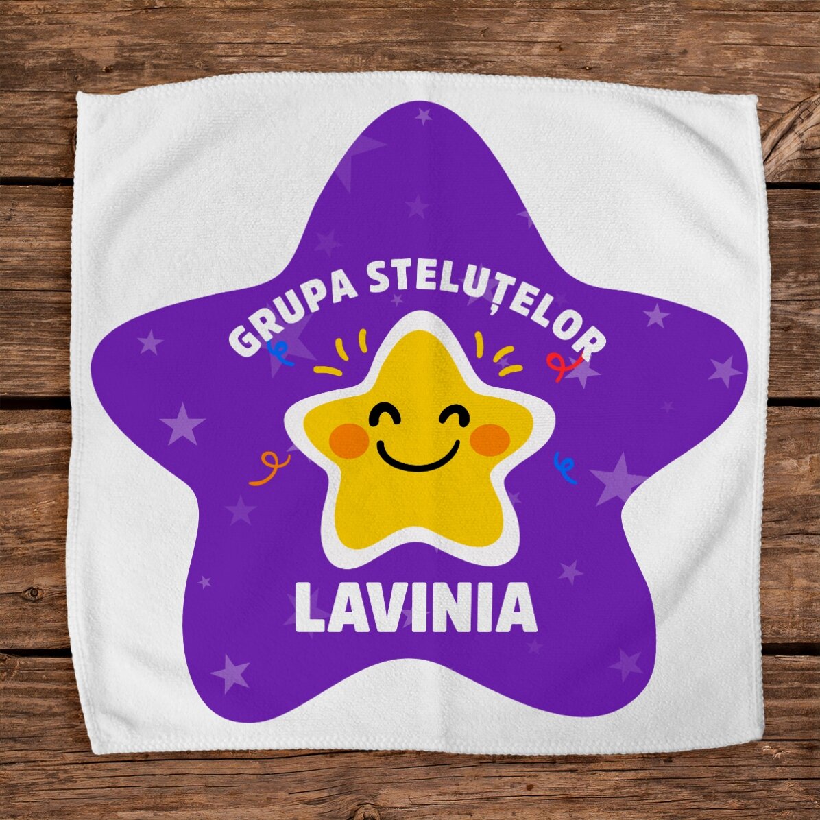 Personalised towel with text - Stars