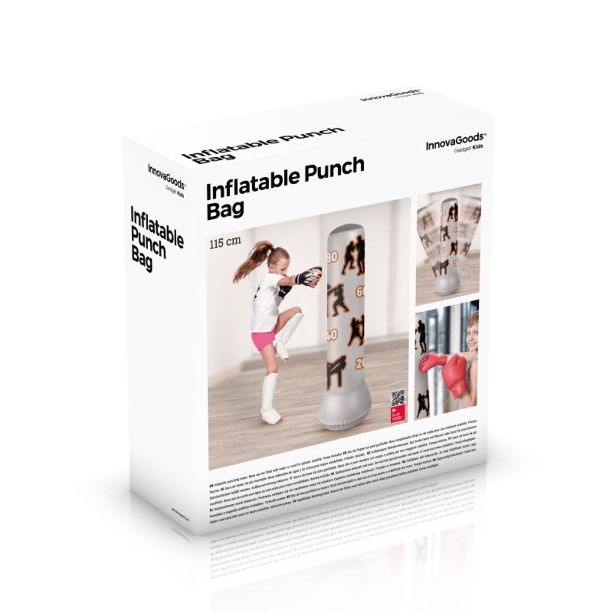 Inflatable boxing bag for children with stand