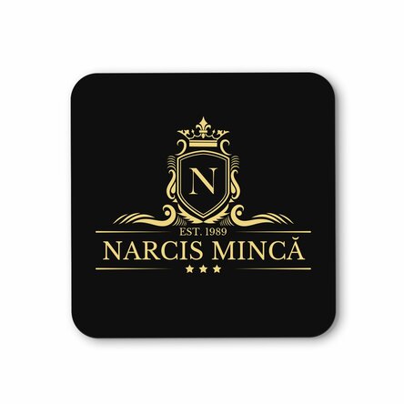 Spodek pod szklankę z personalizacją: inicjał i imię