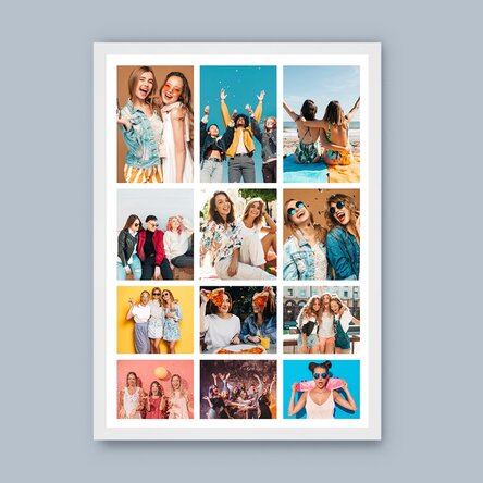Personalised canvas with 12 stylish photos