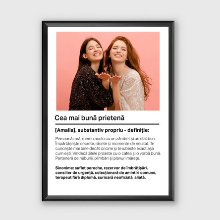 Personalised picture frame with photo and text - Definition