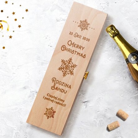Spersonalizowane pudełko na wino musujące – Christmas magic