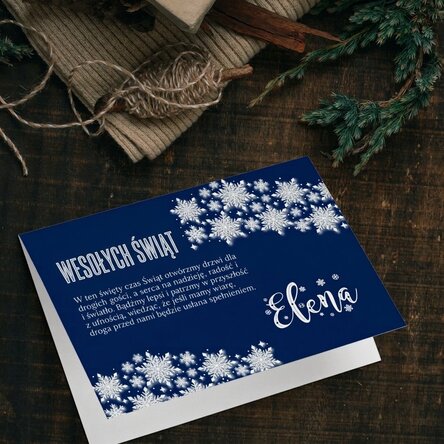 Spersonalizowana kartka świąteczna – Blue Christmas