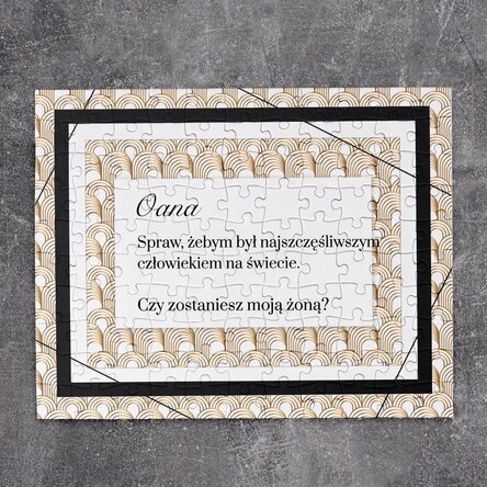 Spersonalizowana układanka z napisem, 24 x 19 cm – ukryta wiadomość
