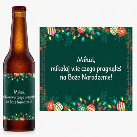 Piwo z indywidualnym napisem – zielone tło