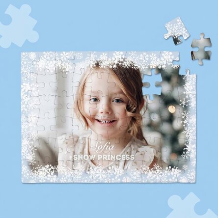 Personalised puzzle with a photo and text 20x15 cm - Winter