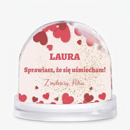 Spersonalizowana kula biurkowa ze zdjęciem i napisem – „You make me smile”