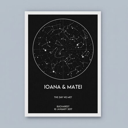 Personalised painting with text - Star map
