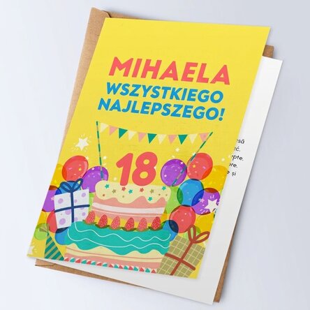 Spersonalizowana kartka z napisem – Wszystkiego najlepszego z okazji urodzin!
