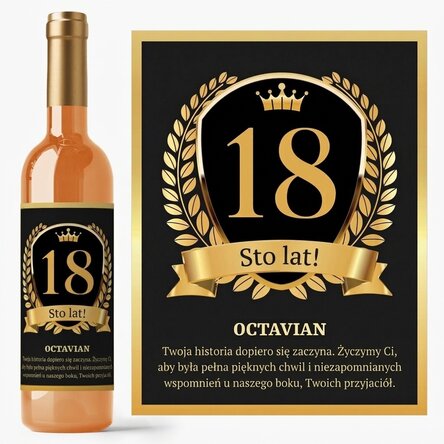 Wino z indywidualnym napisem z okazji pełnoletności