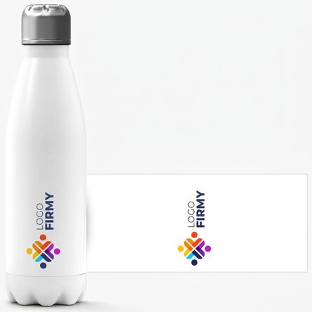 Termos z białą podstawą, spersonalizowany z logo