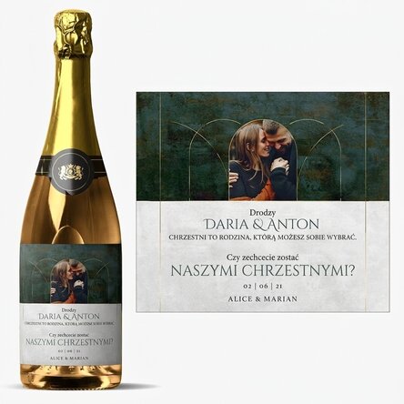 Wino musujące z indywidualnym nadrukiem i zdjęciem – Czy zechcielibyście zostać naszymi rodzicami ch