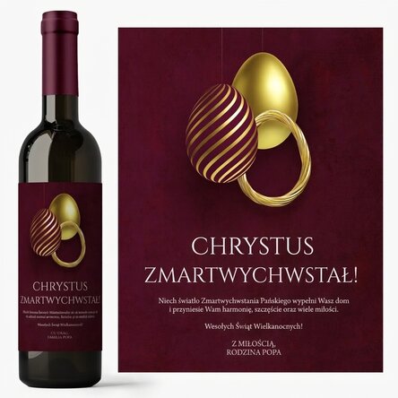 Wino z indywidualnym napisem na Wielkanoc – Chrystus zmartwychwstał!