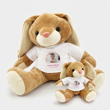 Plus króliczek z indywidualnym nadrukiem ze zdjęciem i napisem – Dziewczynka