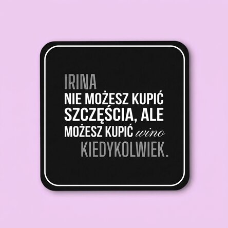 Spodek pod szklankę z imieniem – Szczęście