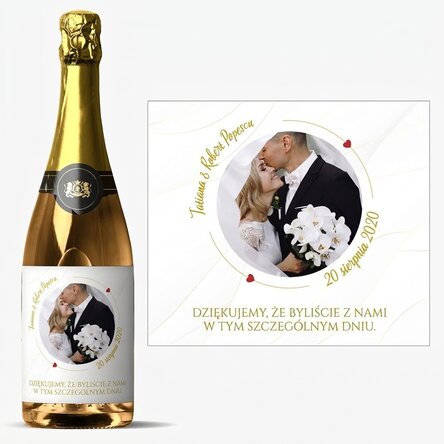Wino musujące z indywidualnym nadrukiem tekstu i zdjęcia – Our Wedding