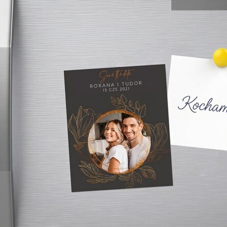 Magnes 10 x 12 cm z własnym zdjęciem i napisem – „Save the date”