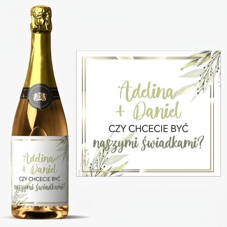 Wino musujące z indywidualnym napisem – Czy zechcielibyście zostać naszymi rodzicami chrzestnymi?