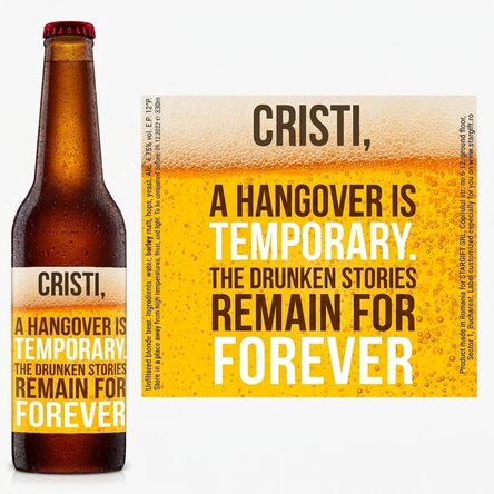 Personalised beer with text - Stories
