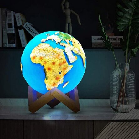 Lampa kulista 3D z motywem ziemskim