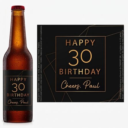 Piwo z indywidualnym napisem – Happy birthday Gold