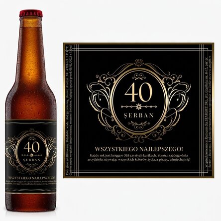 Piwo z indywidualnym napisem – Happy 40