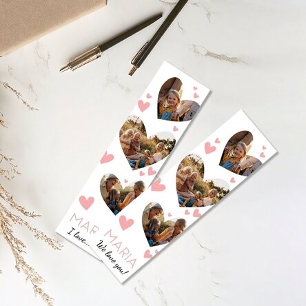 Personalised bookmark with 3 photos and text - Lovely