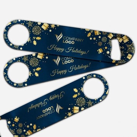 Personalised beer opener with text and logo - Christmas story
