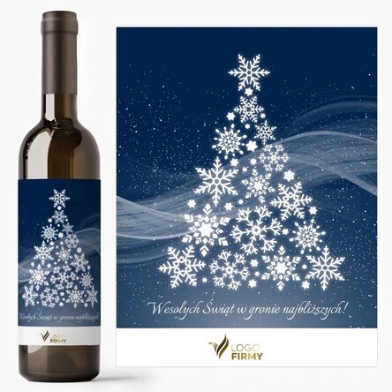 Wino z indywidualnym nadrukiem z logo i napisem – Wesołych Świąt!