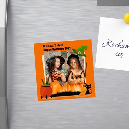 Magnes 10x10 z własnym zdjęciem i napisem – Halloween
