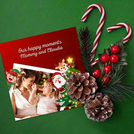 Personalised 10x10 magnet with photo and text - Our happy moments