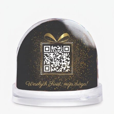 Spersonalizowana kula biurkowa ze zdjęciem, wiadomością i kodem QR