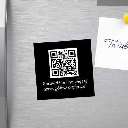 Spersonalizowany magnes 10x10 z napisem i kodem QR