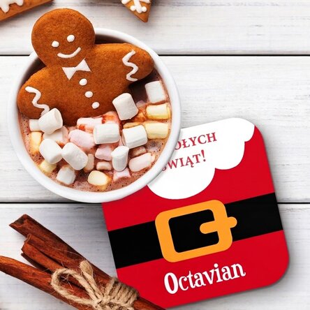 Spersonalizowany podstawka pod szklankę z napisem – Ho, ho, ho
