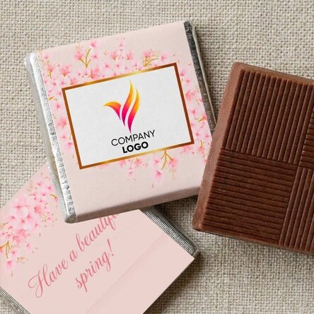 Mini chocolate personalised with logo and message - Spring