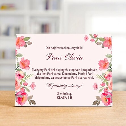 Spersonalizowana ramka na zdjęcia na biurko z dedykacją dla nauczycielki